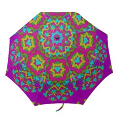 Hearts In A Mandala Scenery Of Fern Folding Umbrellas by pepitasart