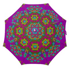 Hearts In A Mandala Scenery Of Fern Straight Umbrellas by pepitasart