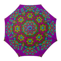 Hearts In A Mandala Scenery Of Fern Golf Umbrellas by pepitasart