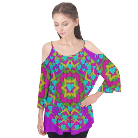 Hearts In A Mandala Scenery Of Fern Flutter Tees by pepitasart