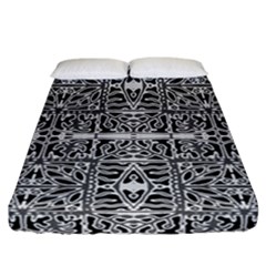 Dark Oriental Ornate Pattern Fitted Sheet (california King Size) by dflcprints