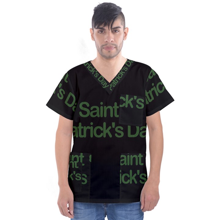  St. Patricks day  Men s V-Neck Scrub Top
