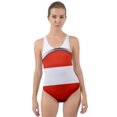 Austria Country Nation Flag Cut-out Back One Piece Swimsuit