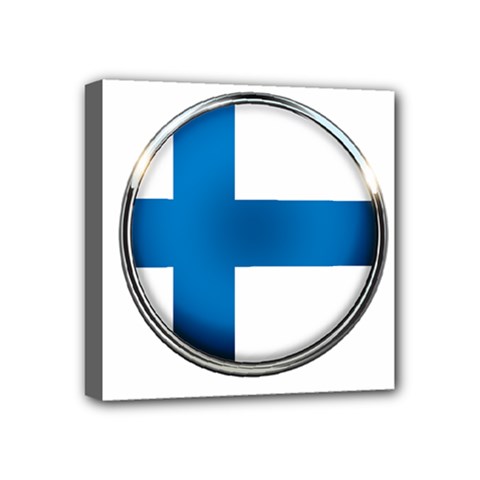 Finland Country Flag Countries Mini Canvas 4  X 4 