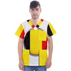 Belgium Flag Country Brussels Men s V-neck Scrub Top