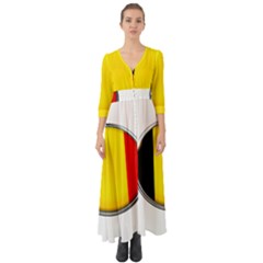 Belgium Flag Country Brussels Button Up Boho Maxi Dress
