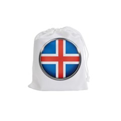 Iceland Flag Europe National Drawstring Pouches (medium)  by Nexatart