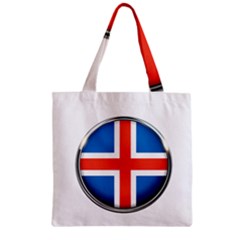 Iceland Flag Europe National Zipper Grocery Tote Bag by Nexatart