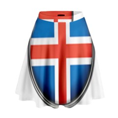 Iceland Flag Europe National High Waist Skirt by Nexatart