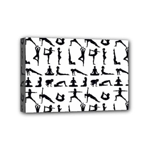 Yoga Pattern Mini Canvas 6  X 4  by Valentinaart