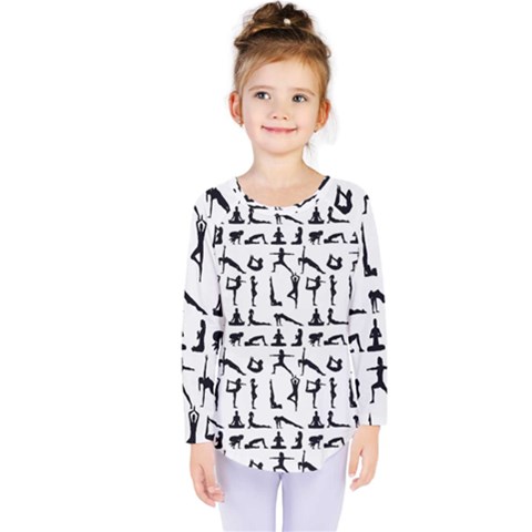 Yoga Pattern Kids  Long Sleeve Tee by Valentinaart