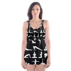 Yoga Pattern Skater Dress Swimsuit