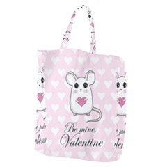 Cute Mouse - Valentines Day Giant Grocery Zipper Tote by Valentinaart