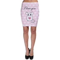 Cute Mouse - Valentines Day Bodycon Skirt by Valentinaart