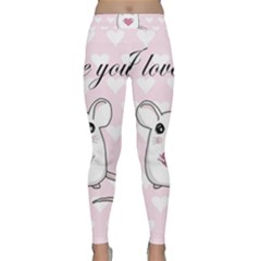 Cute Mouse - Valentines Day Classic Yoga Leggings by Valentinaart