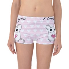 Cute Mouse - Valentines Day Boyleg Bikini Bottoms by Valentinaart