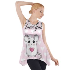 Cute Mouse - Valentines Day Side Drop Tank Tunic by Valentinaart
