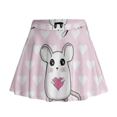 Cute Mouse - Valentines Day Mini Flare Skirt by Valentinaart