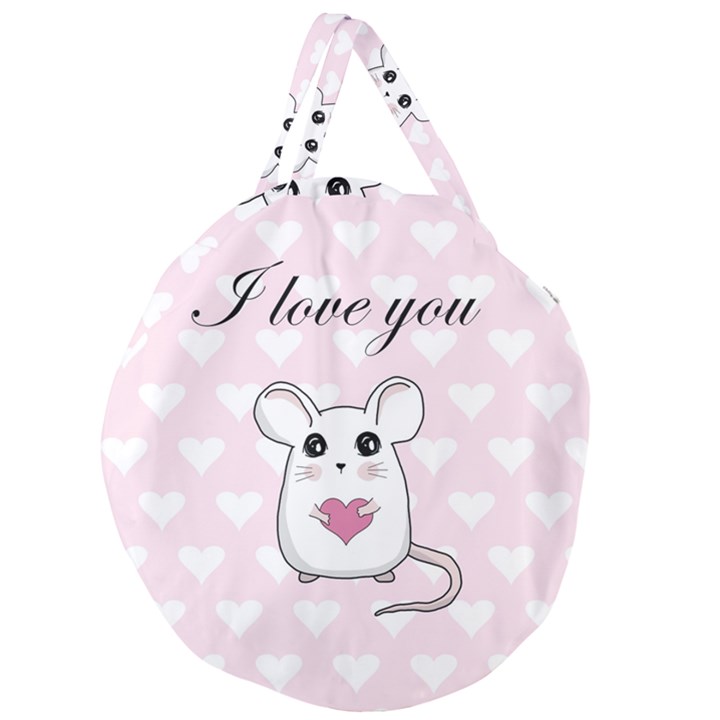 Cute mouse - Valentines day Giant Round Zipper Tote