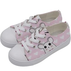 Cute Mouse - Valentines Day Kids  Low Top Canvas Sneakers by Valentinaart