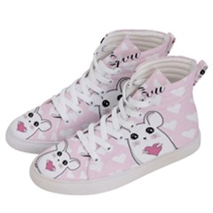 Cute Mouse - Valentines Day Women s Hi-top Skate Sneakers by Valentinaart