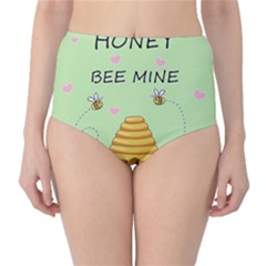 Bee Mine Valentines Day High-waist Bikini Bottoms by Valentinaart