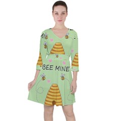 Bee Mine Valentines Day Ruffle Dress by Valentinaart