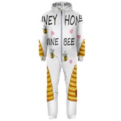 Bee Mine Valentines Day Hooded Jumpsuit (men)  by Valentinaart