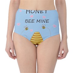 Bee Mine Valentines Day High-waist Bikini Bottoms by Valentinaart