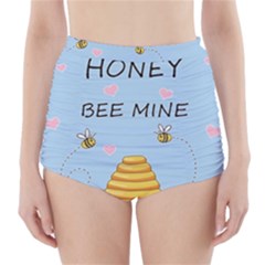 Bee Mine Valentines Day High-waisted Bikini Bottoms by Valentinaart