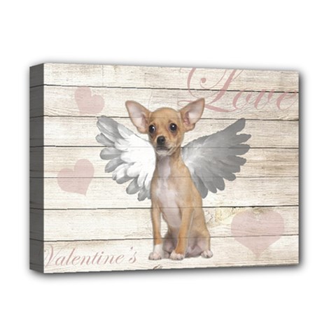 Vintage Chihuahua - Valentines Day Deluxe Canvas 16  X 12   by Valentinaart