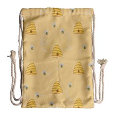 Bee Pattern Drawstring Bag (large) by Valentinaart