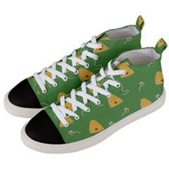 Bee Pattern Men s Mid-top Canvas Sneakers by Valentinaart