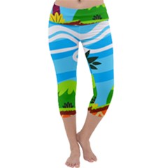 Landscape Background Nature Sky Capri Yoga Leggings by Nexatart