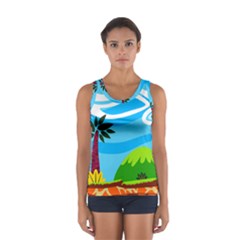 Landscape Background Nature Sky Sport Tank Top  by Nexatart