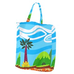 Landscape Background Nature Sky Giant Grocery Zipper Tote