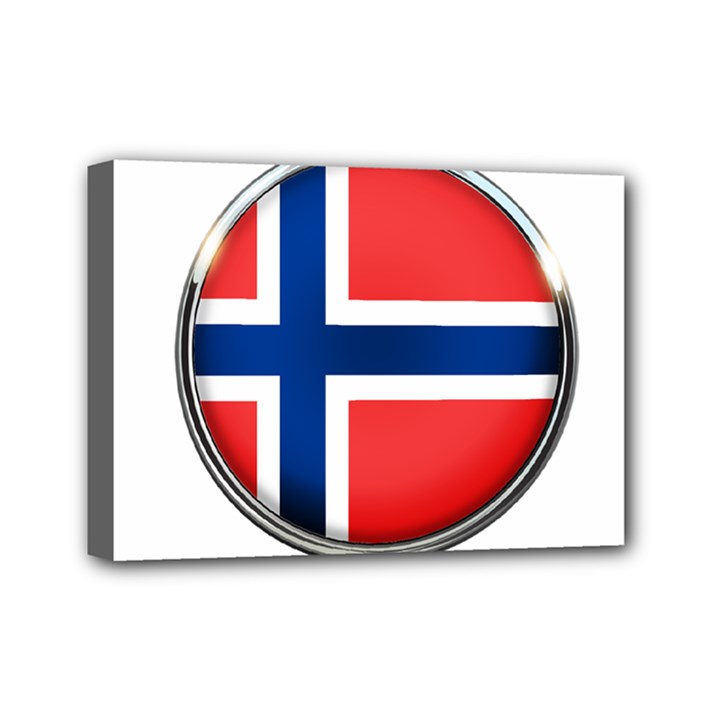 Norway Country Nation Blue Symbol Mini Canvas 7  x 5 