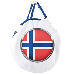 Norway Country Nation Blue Symbol Giant Round Zipper Tote by Nexatart