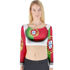Portugal Flag Country Nation Long Sleeve Crop Top