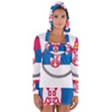 Serbia Flag Icon Europe National Long Sleeve Hooded T-shirt View1