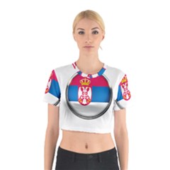 Serbia Flag Icon Europe National Cotton Crop Top