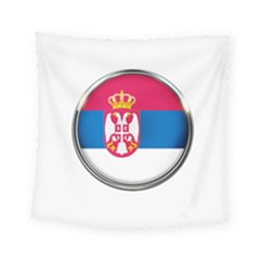 Serbia Flag Icon Europe National Square Tapestry (small) by Nexatart