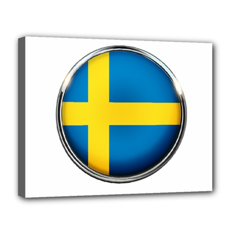 Sweden Flag Country Countries Canvas 14  X 11  by Nexatart
