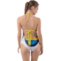 Sweden Flag Country Countries Halter Cut-Out One Piece Swimsuit View2