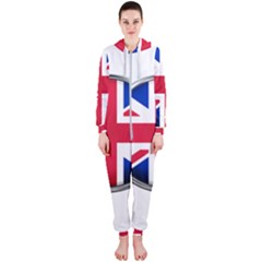 United Kingdom Country Nation Flag Hooded Jumpsuit (ladies)  by Nexatart