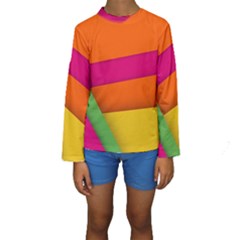 Background Abstract Kids  Long Sleeve Swimwear