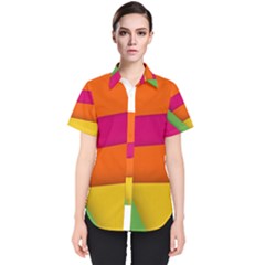 Background Abstract Women s Short Sleeve Shirt