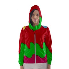 Liquid Forms Water Background Hooded Wind Breaker (women)