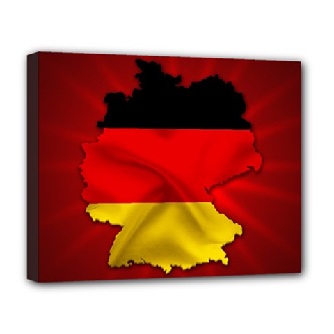 Germany Map Flag Country Red Flag Deluxe Canvas 20  X 16   by Nexatart