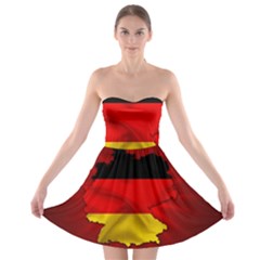 Germany Map Flag Country Red Flag Strapless Bra Top Dress